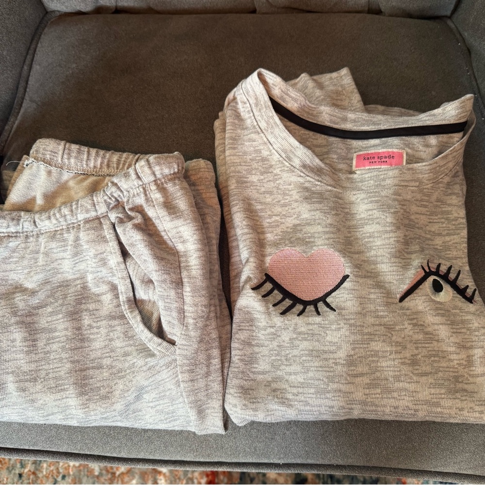 Kate Spade Cozy Gray Pajama twopiece set